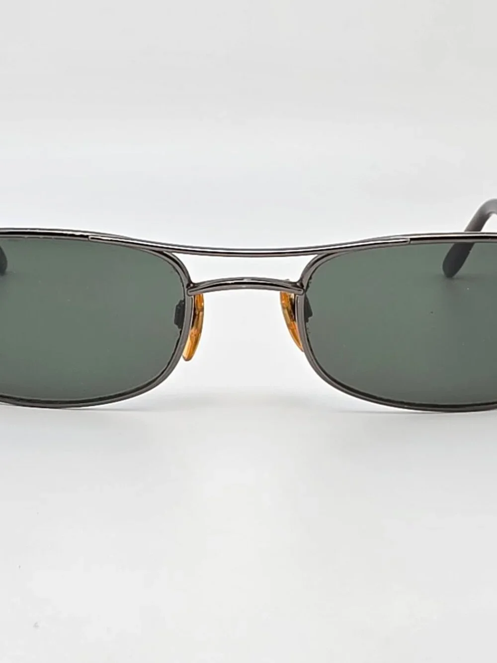 Giorgio Armani 678 1144 Small Pewter Frame G-15 Glass Lens Aviator Sunglasses